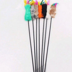 Multi-color Feather Teaser Wand Pet Toy