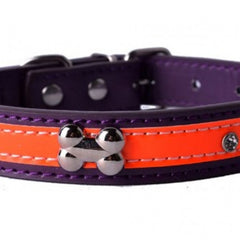 Crystal Studded Reflective Dog Leather Collar