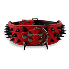 2inch Wide Cool Sharp Spiked Studded Leather Dog Collars