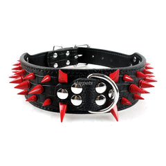 2inch Wide Cool Sharp Spiked Studded Leather Dog Collars